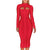 Cut Out High Neck Long Sleeve Party Midi Dress - minxxshop.com