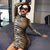 Leopard Print Long Sleeve Slim Sexy Dress - minxxshop.com