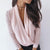Deep V-Neck Long Sleeve Blouse - minxxshop.com
