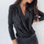 Deep V-Neck Long Sleeve Blouse - minxxshop.com