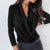 Deep V-Neck Long Sleeve Blouse - minxxshop.com