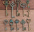 11 styles Mixed Green/Turquoise Bronze Metal Zinc Alloy Key Charms - minxxshop.com