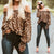 Leopard Blouse  Shirts Off Shoulder Printing Loose Tops - minxxshop.com
