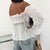 Hirigin Off Shoulder Chiffon Sexy Shirt Tops and Blouses - minxxshop.com