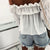 Hirigin Off Shoulder Chiffon Sexy Shirt Tops and Blouses - minxxshop.com