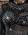 Sexy Skinny Black Shiny Studded Long Sleeve - minxxshop.com