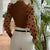 New Knitted Polka Dot Puff Long Sleeve Blouse - minxxshop.com