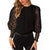 New Knitted Polka Dot Puff Long Sleeve Blouse - minxxshop.com