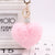 Heart Pom Pom Key Chain With Round Crystal Ball - minxxshop.com