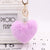 Heart Pom Pom Key Chain With Round Crystal Ball - minxxshop.com
