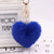 Heart Pom Pom Key Chain With Round Crystal Ball - minxxshop.com