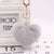 Heart Pom Pom Key Chain With Round Crystal Ball - minxxshop.com