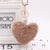 Heart Pom Pom Key Chain With Round Crystal Ball - minxxshop.com