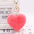 Heart Pom Pom Key Chain With Round Crystal Ball - minxxshop.com