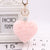 Heart Pom Pom Key Chain With Round Crystal Ball - minxxshop.com