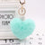 Heart Pom Pom Key Chain With Round Crystal Ball - minxxshop.com