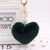 Heart Pom Pom Key Chain With Round Crystal Ball - minxxshop.com
