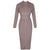 Nude Long Sleeve Bandage Dress - minxxshop.com